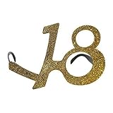 Vendeur britannique Lunettes à paillettes fantaisie pour fête d\'anniversaire (18, 21, 30, 40, 50 et 60 ans) (18 ans or)