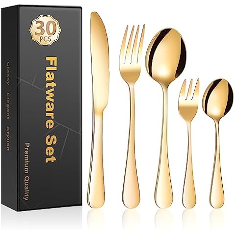 Cinnani Cubiertos Dorados de 30 piezas Cover