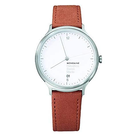 Reloj Mondaine Helvetica Light de Cuero Marrón para Hombre y Mujer Cover