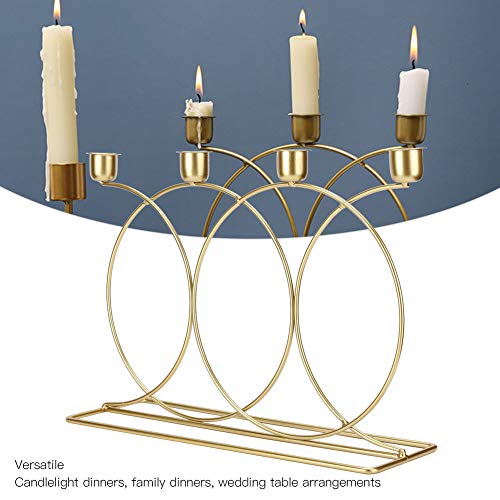 cyrank Castiçal dourado, castiçal de metal, castiçal, candelabro dourado, castiçal para mesa central