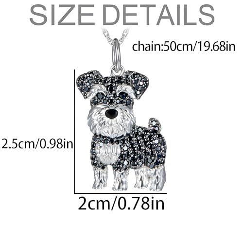 Chaîne plaquée argent alliage de zinc avec pendentif schnauzer