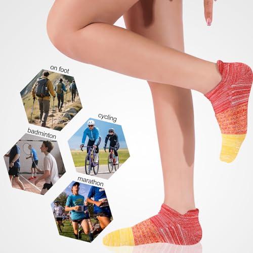 Image of Women's Short Athletic Socks - 6 Pairs Hiking Marathon Socks, Breathable, Non-Slip, Comfortable, Running, Marathon