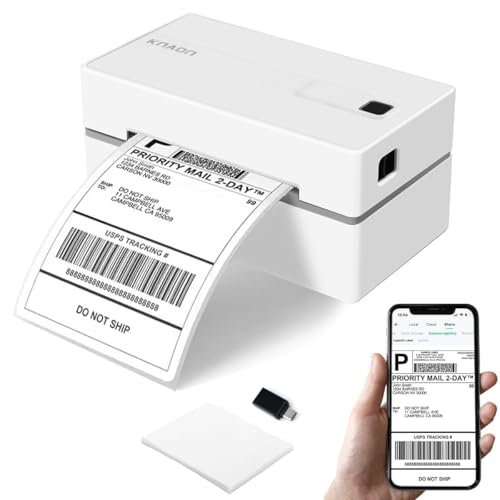 KNAON Bluetooth Thermal Shipping Label Printer, 4x6 Portable Thermal Address Label Printer for Small Business, Compatible with iPhone,Android,Windows,Mac,Chromebook –Works with Ebay Shopify USPS&More