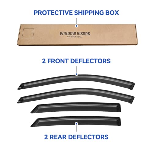 Image of Window Visors Rain Guards for 2014-2020 Chevy Impala, Out-Channel Window Vent Wind Deflectors Visors Shades for 14-20 Impala