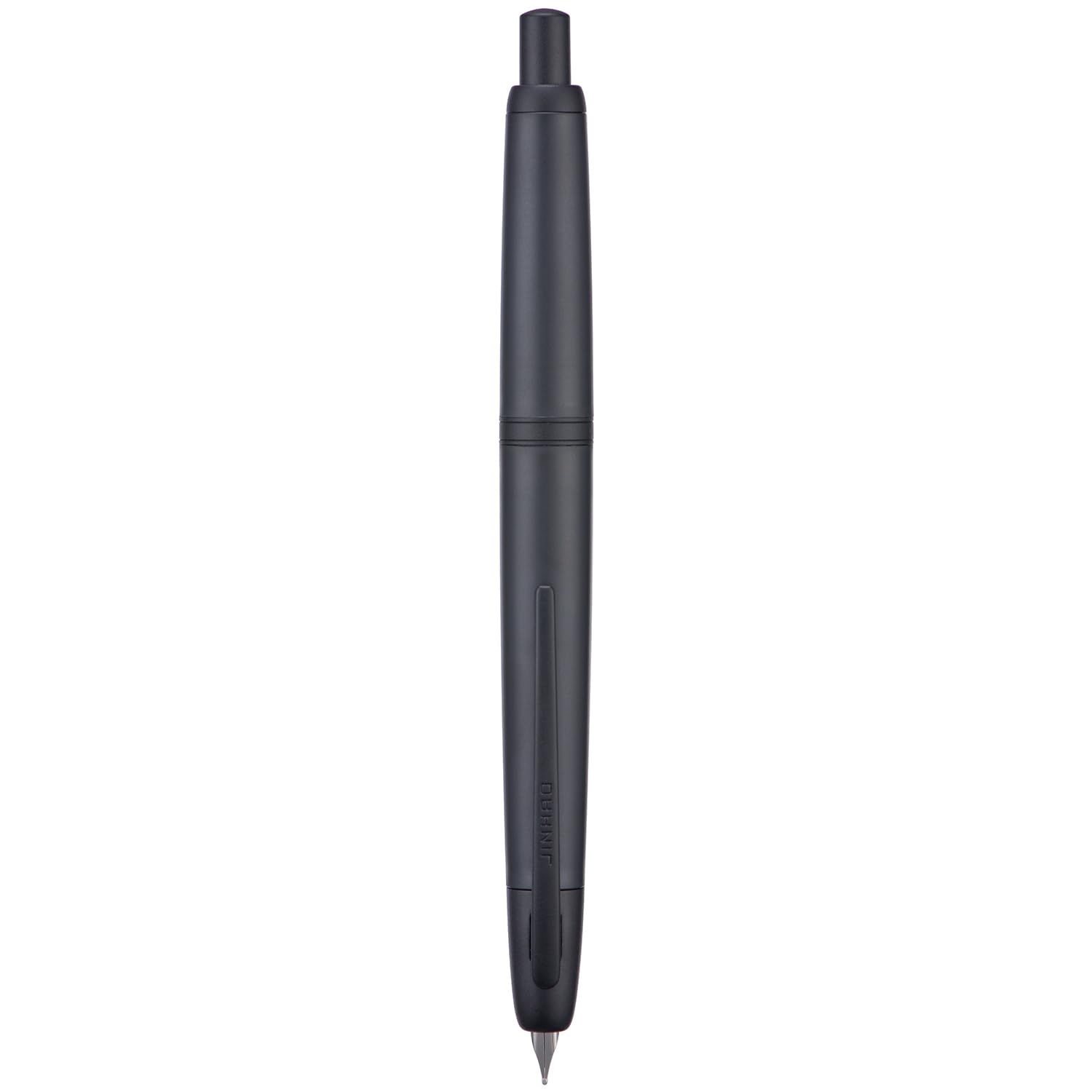 Jinhao 20 Press 万年筆 マットブラック ノック式 ミディアムペン先 インクコンバーターセット (ブラッククリップ)