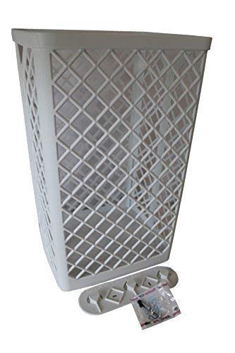 Abfallbehälter Sammelkorb Abfallkorb Korb Handtuch-Sammelkorb aus Kunststoff weiß groß 50 x 32 x 25 cm starke Qualität 500 x 320 x 250 mm Papierkorb Wandmontage möglich