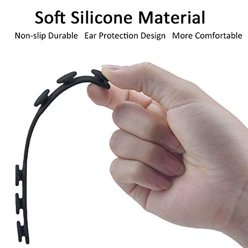 4 pcs extended silicone bands anti-tightening strap for masks to prevent ear painadjustable comfort mask grips extension buckle holder hook ear strapblack