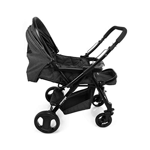Carrinho De Bebê Berço Trip Voyage - Preto Mescla