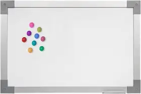 Quadro Branco Aço Magnético Moldura Mdf Soft Alumínio Prime STALO, 70x50