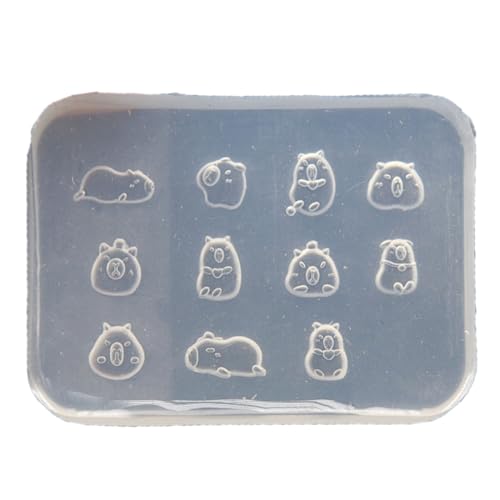 TEMOOUES Moldes de silicona con forma de Capybara para hacer decoraciones de fondant, chocolate, galletas, caramelos, manualidades