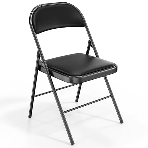 VINGLI 1 Pack Folding Chairs with Padded Seats, Metal Frame