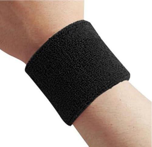 Tough Headwear Sports Wristbands - Arm Bands, Wrist Sweat Bands - One Size - Black - Cotton Blend - Unisex - For Athletes