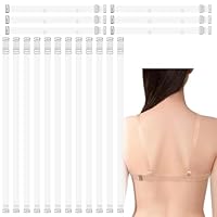 6 Sets Non-Slip Clear Bra Straps - Adjustable Invisible Straps for Women, Stays Hidden with Strapless Bras, Tops & Dresses (Converter Clips Included)