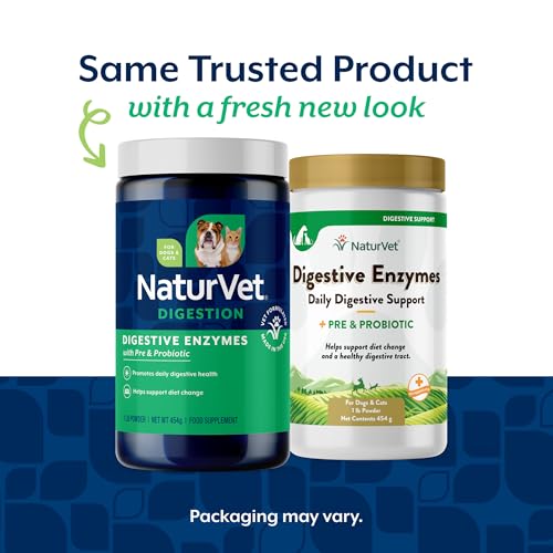 Image of NaturVet Digestive Enzymes with Pre & Probiotic for Dogs & Cats- 1lb Powder