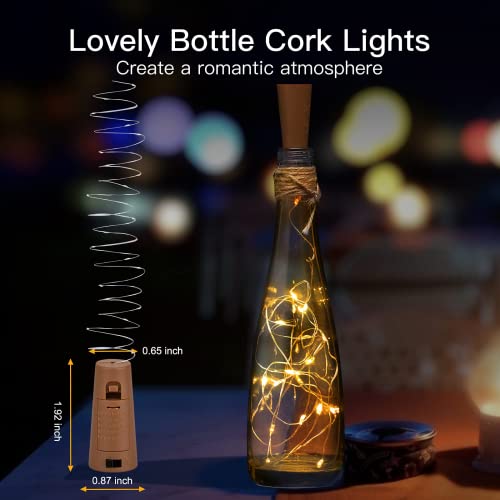 Image of Brightown 20 Pack Wine Bottle Lights with Cork, Warm White