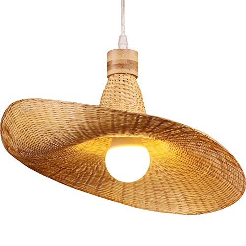 Suspension chapeau chinois bambou pour en finir avec la lumière agressive