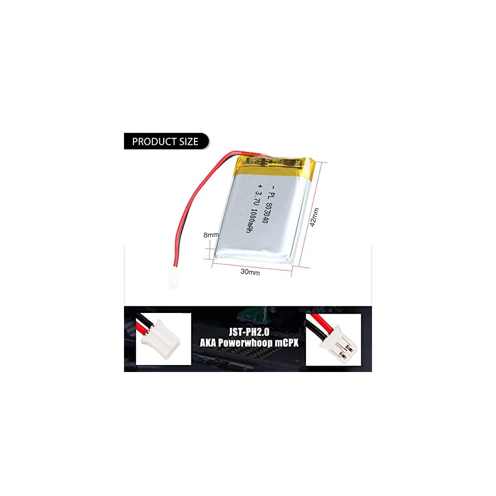 3.7V 1000mAh 803040 Lipo Battery Rechargeable Kosovo | Ubuy