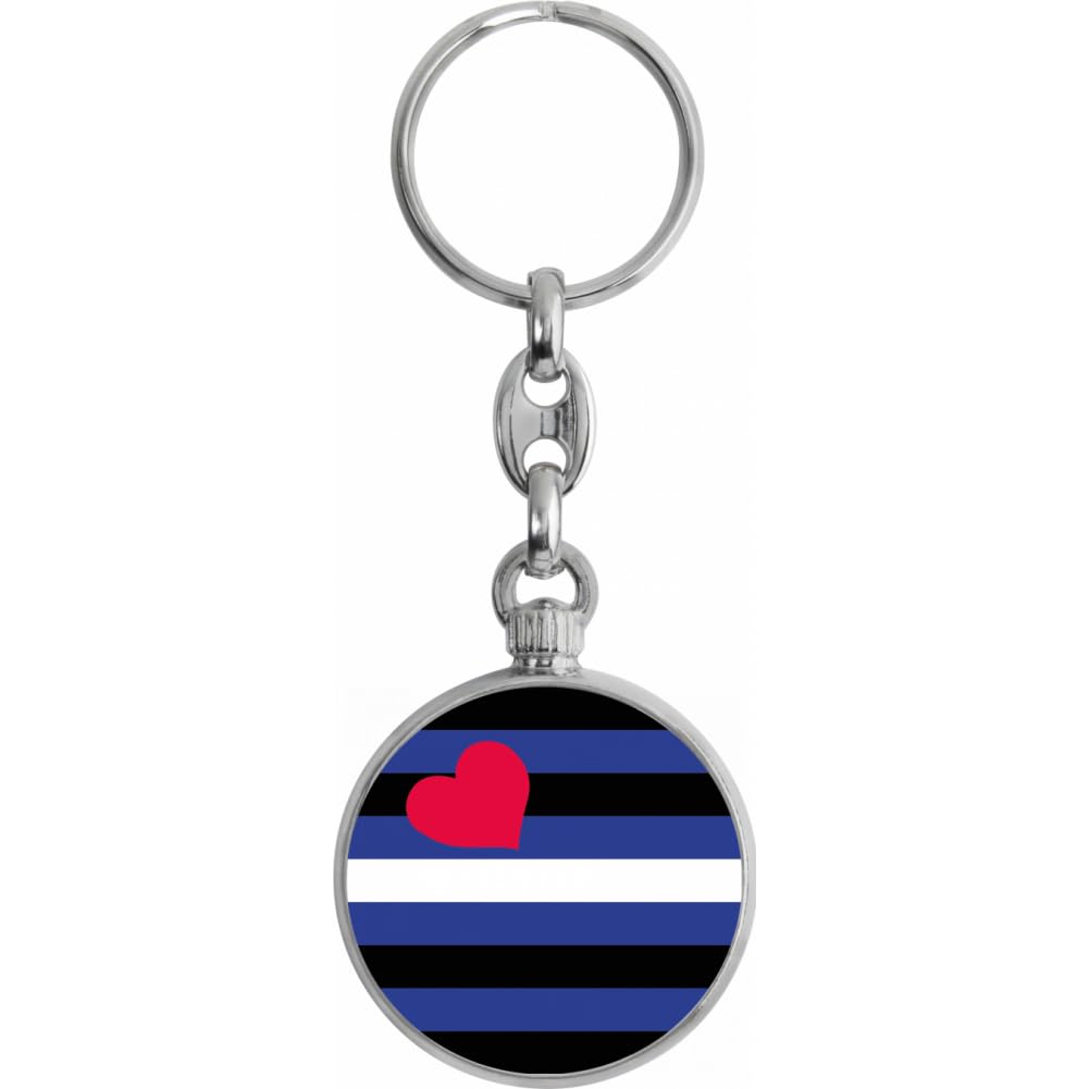 Toff London Unisex Silver Pride Leather Flag Keyring
