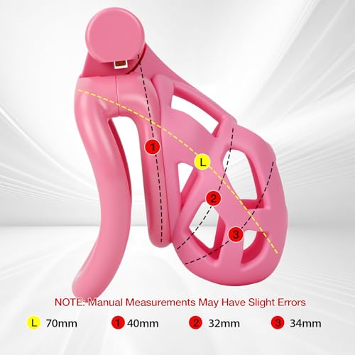 Image of Male Chastity Cage with Elastic Belt & Invisible Lock - 4 Ball Ring Sizes, Ultralight Large Penis Cage for Comfort Fit Long Term Wear(S-70mm) [Pink] - BDSM Gear, Bondage Sex Toys Accessories for Men