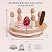 Le Toy Van - Honeybake Childrens Wooden Vanilla Birthday Cake Play Food Pretend Toy | Perfect For Pretend Role Play | Birthday Cake Play Kitchen Role Play Toy (TV273)