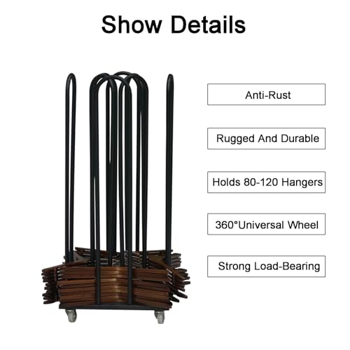 Support de rangement pour cintres noir idéal pour buanderie moderne - 4