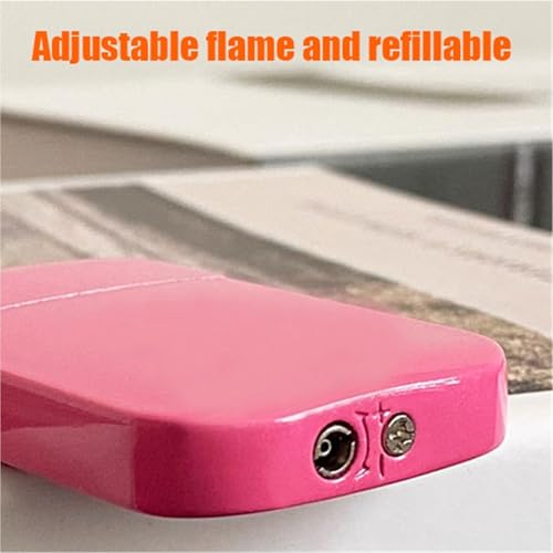 Encendedor de llama ajustable, mechero recargable y portátil resistente al viento 7