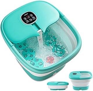 Niksa Collapsible Foot Spa Bath Massager with Heat, Bubbles,6 Motorized Shiatsu Massage &Temperature Control Pedicure Foot Spa Tub with Mini Acupressure Massage Points for Feet Stress Relief