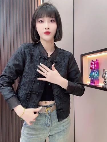 Spring jacket for women with Chinese-style satin and Knot Buttons4