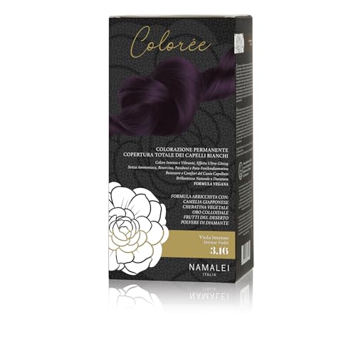 Namalei, Tinta Colorèe 3.16 Viola Intenso, Colore per Capelli, Senza Ammoniaca, Lunga Durata, Idrata e Rinforza, 180 ml