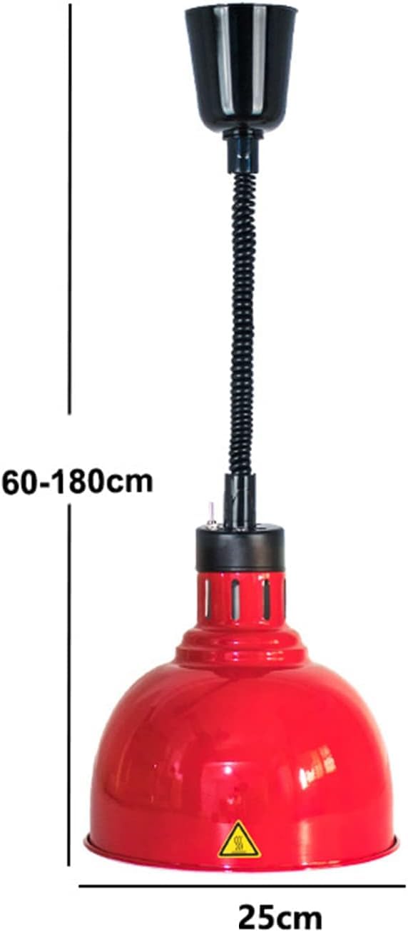 Lampada riscaldante per alimenti Lampada riscaldante retrattile sospesa per buffet per mantenere caldi gli alimenti Attrezzatura per la conservazione degli alimenti del ristorante (argento)