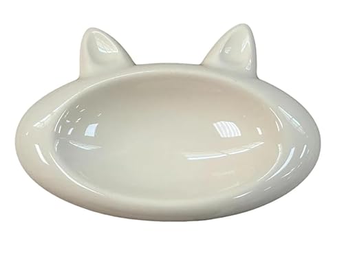 Comedouro Cerâmica Pote Tigela Gato 150ml (Bege)