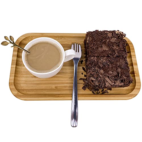 Bamboo Serving Tray,Natural Bamboo Wood Decorative Rustic Trays, Great For Dinner Trays, Tea Tray, Bar Tray, Breakfast Tray, Or Any Food Tray #TOP5