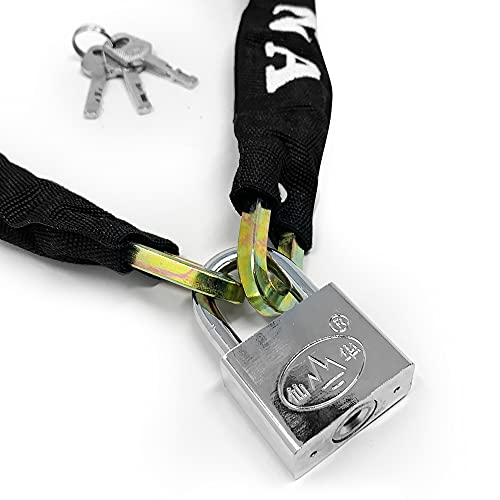 Bike Lock, Anti-Theft Motorcycle Mobility Scooter Chain Lock Padlock, Secure Heavy Duty Lock For Motorbike, Bicycle, Great Bike Safety Tool (1 X Black Chain Lock) #TOP2