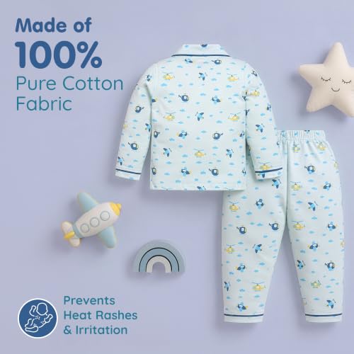 Image of LuvLap Baby Cotton Printed Full Sleeves Night Suit