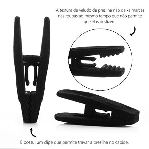 Kit 20 Presilhas Prendedor De Veludo Para Cabide Cor:Bege
