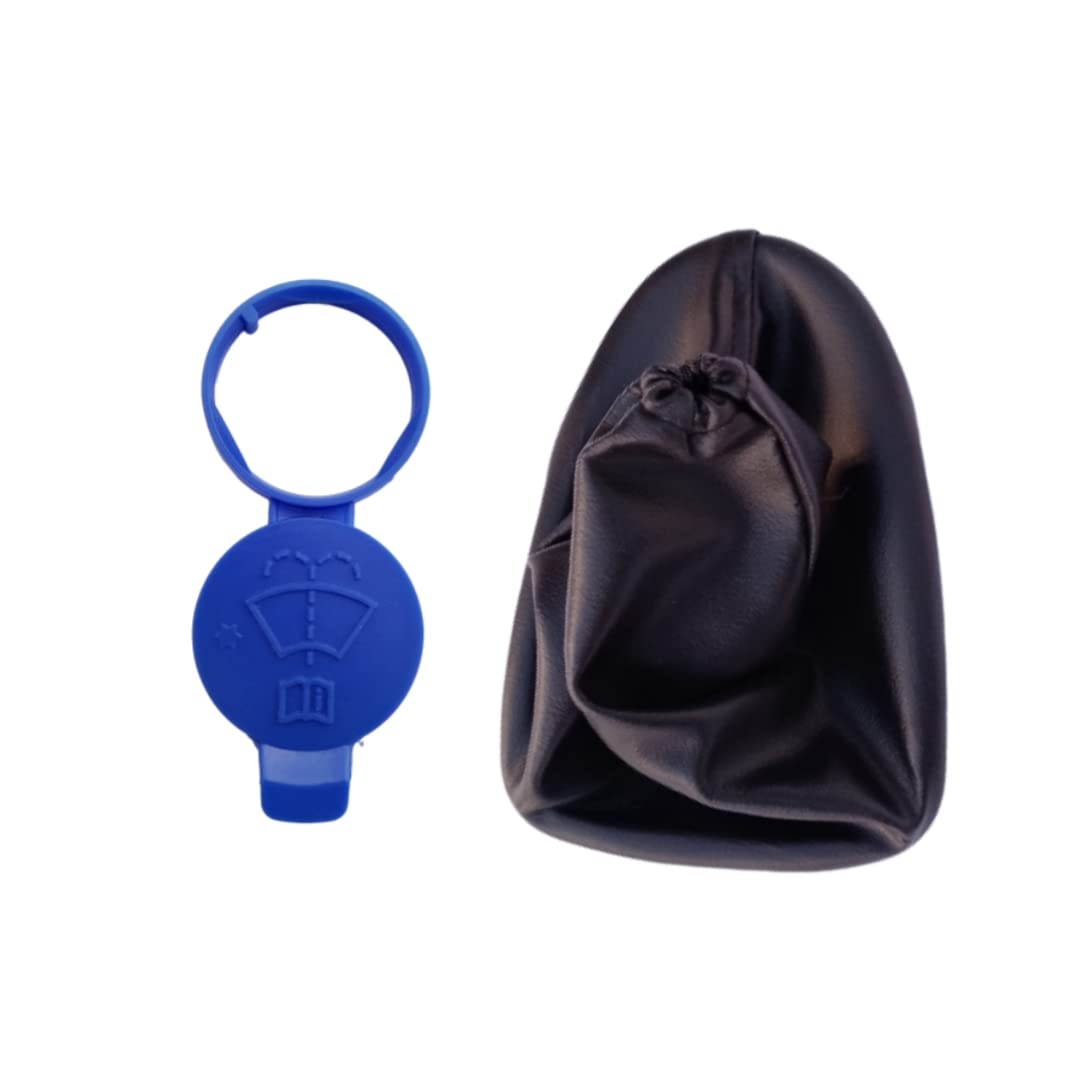 MY IND New JD Car Accessories, for Beat Car & Optra Magnum Car,Automotive Parts,Antique Finish PU Leather & ABS Plastic Made Gear Shift Lever Cover Boot & Windshield Washer Bottle Cap,[1222]