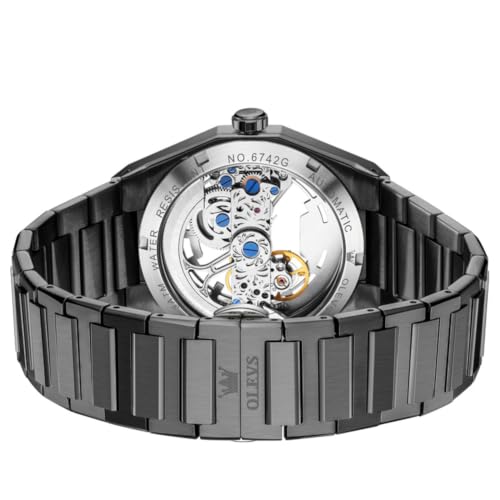 Image of OLEVS Automatic Watch for Men Self Winding Mechanical Luxury Business Stainless Steel Multi Calendar Waterproof Luminous Wrist Watches