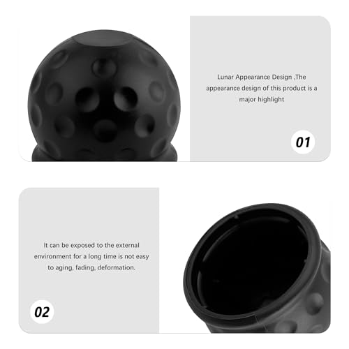 4PCS Lunar Shape Trailer Hitch Ball Cover,Rubber Trailer Ball Cover for 2 Inch OD Balls Dustproof and Waterproof Protection,Universal Tow Hitch Covers for Car Decorations - Thumbnail 3