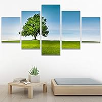 SIGNWIN 5 Panel Canvas Wall Art Modern Art Country Dramatic Global Landscape Multicolor Photography for Home Decorations Ready to Hang - 60