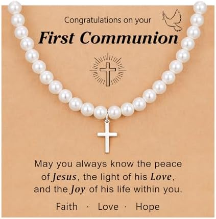 UPROMI 1st First Communion Gifts for Girls First Holy Communion Decorations Favors Catholic Jewelry