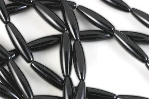 Black Onyx Beads Long Oval 10x30mm (3038)