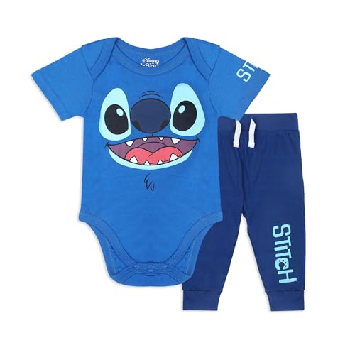 Image of Disney Lilo & Stitch Boys Short Sleeve Bodysuit and Pants Set for Newborn and Infant