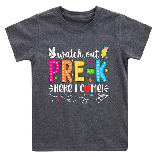 First Day of Preschool Shirt Boys Girls Watch Out Pre-K Here I Come Shirts Kids 1st Day of Pre K Back to School Tee
