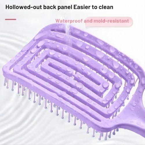 Image of Detangling Hair Brush with Flexible Nylon Bristles & Rounded Tips for Pain-Free Grooming, Anti Frizz Styling & Daily Use | Suitable for Wet & Dry Hair, Men & Women Scalp Friendly Salon Quality Pro Use (Purple)