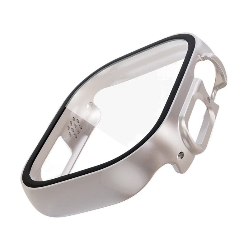 Coque Apple Watch Ultra 49 mm starlight avec protection d'écran PC rigide bumper antichoc