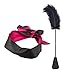 LUOEM Flirting Spanking Slapper Satin Eye Covers Flirting Feather Tickler Blindfold Sleep Mask for Couples Lover Adult Toy