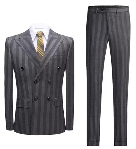 Costume homme rayé pour corriger la silhouette lors d'un mariage chic