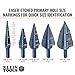 Klein Tools KTSB01 Step Drill Bit Double-Fluted #1, 1/8 to 1/2-Inch with Easy-to-Read Markings and Targets, 3/8-Inch Hex Shank