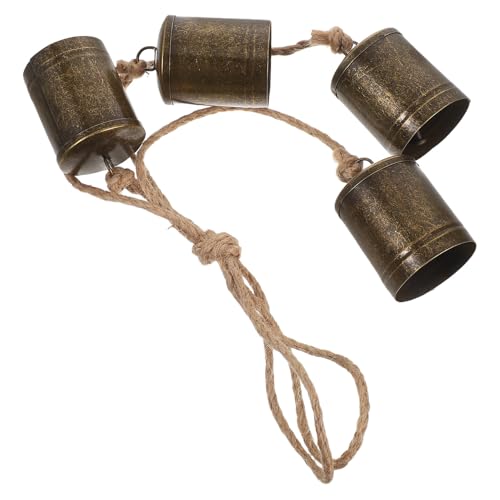 Alipis Campanas Vintage Rústicas de Metal con Cuerda de Yute de Unidades Hechas Mano para Decoración Navideña de Puertas Árboles y Paredes Estilo Farmhouse
