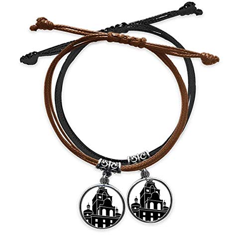 Bracelet Allemagne architecture cuir double amoureux : bijou tendance couple